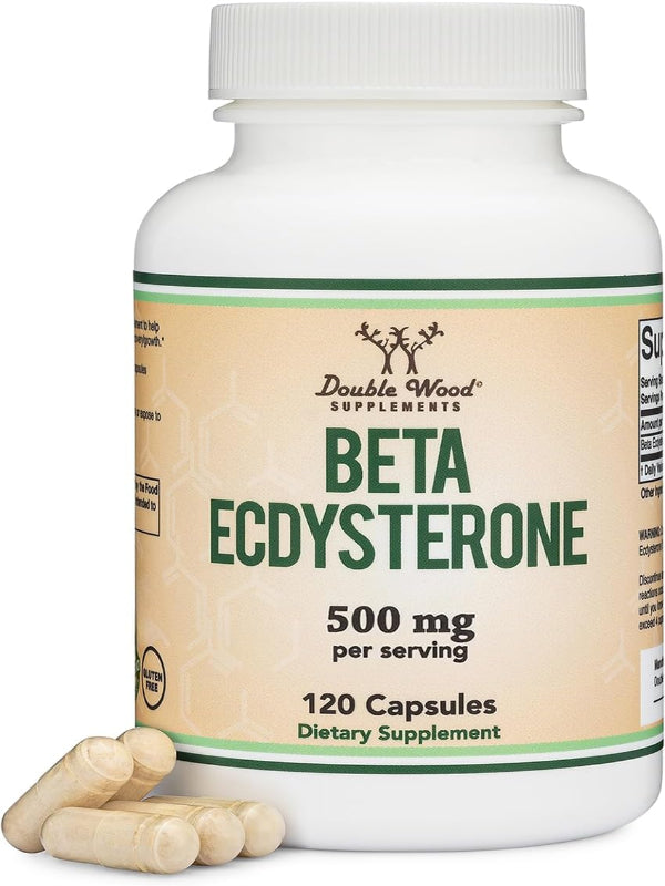 Beta Ecdysterone Supplement - 500mg Per Serving (120 Capsules, 60 Servings) Powerful Plant Anabolic to Support Men's Health (Non-GMO and Gluten Free) by Double Wood Nirvana Guru