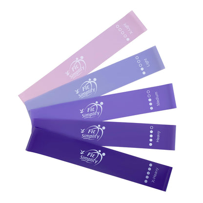 Fit Simplify Resistance Loop Exercise Bands with Instruction Guide and Carry Bag, Set of 5 Nirvana Guru