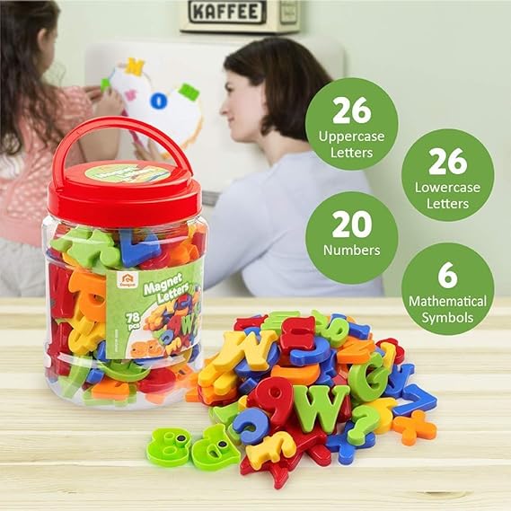 Coogam Magnetic Letters Numbers Alphabet Fridge Magnets Colorful Plastic ABC 123 Educational Toy Set Preschool Learning Spelling Counting Uppercase Lowercase Math for 3 4 5 Years Kid(78 Pcs) nirvanaguru