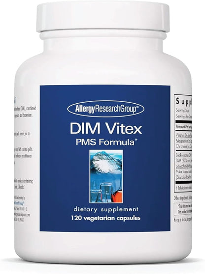 Allergy Research Group DIM Vitex Supplement - Supports Healthy Hormone Balance & Menstrual Cycle, PMS Formula, Vitamin B6, Hypoallergenic, Vegetarian Capsules, Soy-Free - 120 Count Nirvana Guru