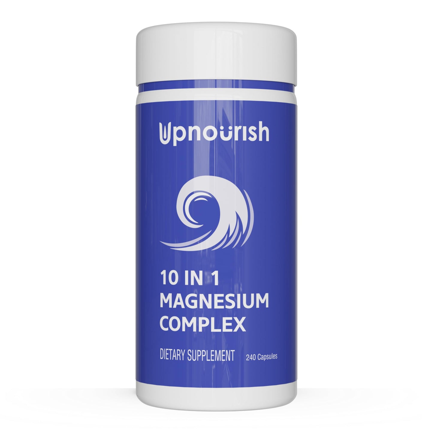 UpNourish Magnesium Supplement - 10 in 1 Magnesium Complex - Full Spectrum Magnesium Mineral Supplements with Glycinate, Citrate, Taurate, Malate, Carbonate, Oxide and More, 240 Vegan Capsules Nirvana Guru