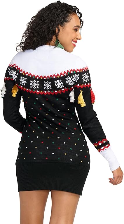 Women's Gaudy Garland Sweater Dress nirvanaguru
