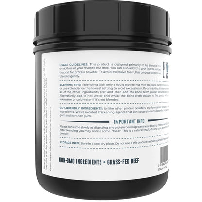 Bone Broth Protein Powder, Chocolate, Grass Fed 2lbs, 42 servings 16g protein, 13g Collagen. Low Carb, 2 net Carb, Dairy Free, Keto Friendly Bone Broth Protein Supplement with Collagen Types I & III - Nirvana Guru