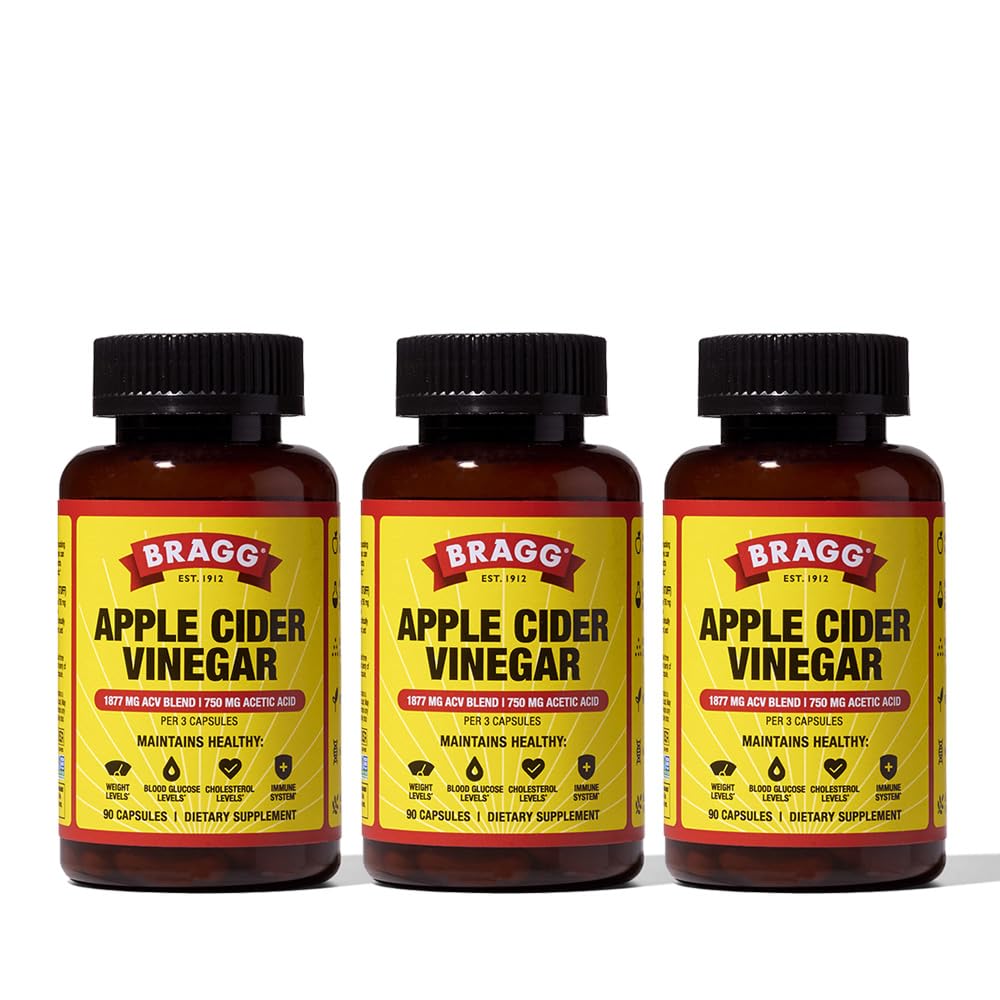 Bragg Apple Cider Vinegar Capsules with Vitamin D and Zinc - 90 Capsules - Supports The Immune System - Nirvana Guru