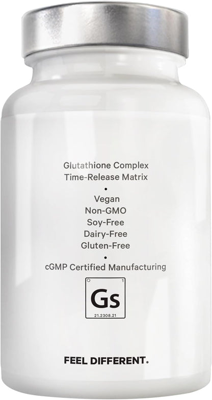Amen Glutathione-SR+ Advanced Sustained-Release Supplement - 2-Month Supply - Reduced L-Glutathione - Galactomannans Fenugreek Seed - Time-Reduced Matrix - Non-GMO - 60 Capsules Nirvana Guru
