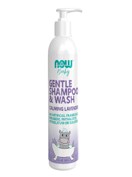 NOW Foods Baby, Gentle Shampoo and Wash, Calming Lavender, Paraben Free, 8 Fluid Ounces - Nirvana Guru