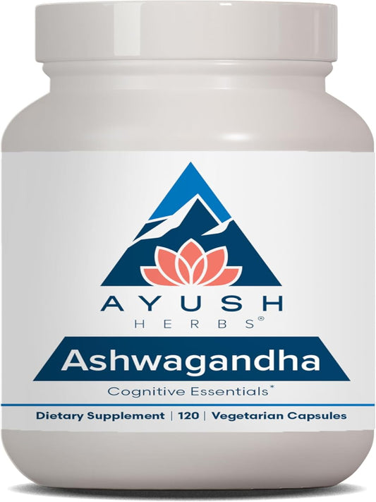 Ayush Herbs Ashwagandha Capsules - Ashwagandha for Men & Women, Ashwagandha Supplements, Pure Ashwagandha Root Powder for Stress, 500mg per Pill - 120 Vegetarian Caplets (1 Count) Nirvana Guru