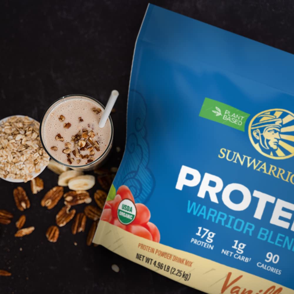 Organic Plant Based Protein Powder | Vegan Organic Protein Powder Vanilla Flavored with BCAA Amino Acids & Hemp Seed Pea Blend | Non-GMO Soy Dairy Filler & Gluten Free (Vanilla, 32 Servings) - Nirvana Guru
