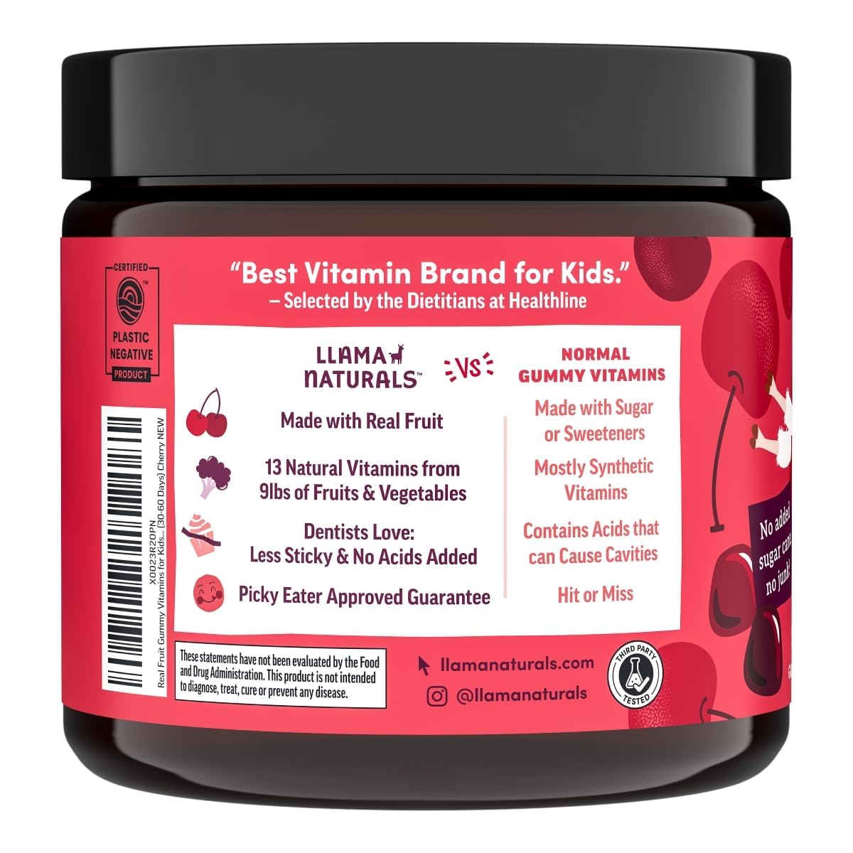 Llama Naturals Kids Multivitamin Gummies, Vegan, Organic with Vitamin D, C & K, Toddler Real Fruit Gummy Vitamins, Chewable Supplement, Whole Food Multivitamin, No Added Sugar Cane, Strawberry, 90 Ct Nirvana Guru