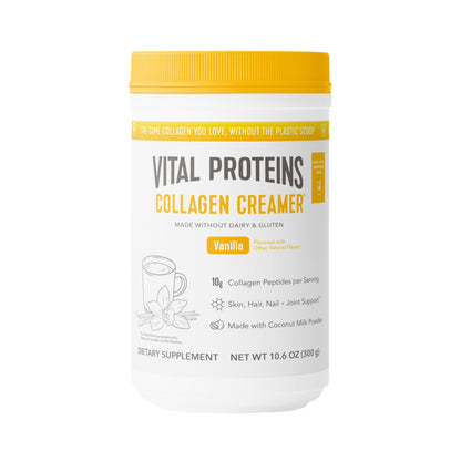 Vital Proteins Collagen Coffee Creamer, Coconut Milk based & Low Sugar Powder with Collagen Peptides Supplement - Supporting Healthy Hair, Skin, Nails with Energy-Boosting MCTs - Mocha 11.2oz - Nirvana Guru
