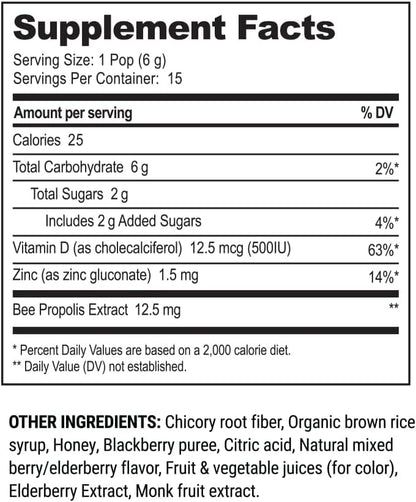 Kids Throat Soothing Lollipops by Beekeeper's Naturals - Doctor Formulated Immune Support, Vitamin D & Honey, Under 2g Sugar, Clean Ingredients,15 ct Nirvana Guru