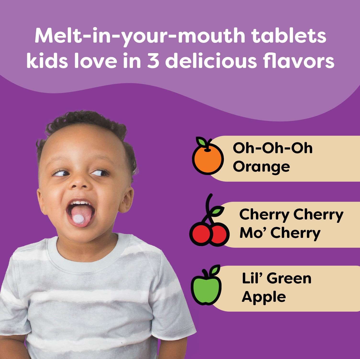 Renzo's Picky Eater Kids Multivitamin with Iron, Dissolving Kids Vitamins with Vitamin D3 and K2 and More, 60 Sugar-Free Melty Tabs, Lil’ Green Apple Flavored Nirvana Guru