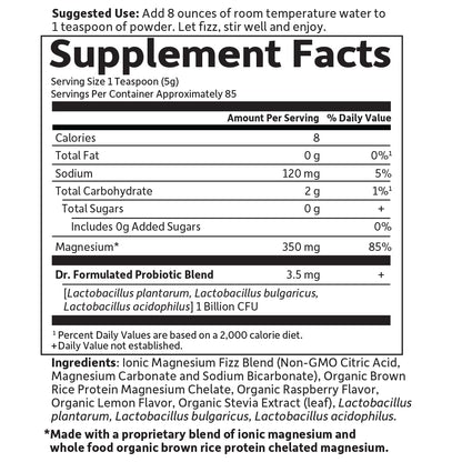 Garden of Life Whole Food Magnesium Powder, 421.5g - Raspberry Lemon, Vegan, Gluten & Sugar Free - Nirvana Guru