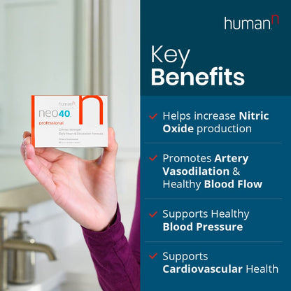 HumanN Neo40 Daily Heart & Blood Circulation Supplements to Boost Nitric Oxide - Supports Blood Pressure - from Maker of SuperBeets -Includes 30 Dissolvable Tablets - Tasty Fruity Flavor - Nirvana Guru