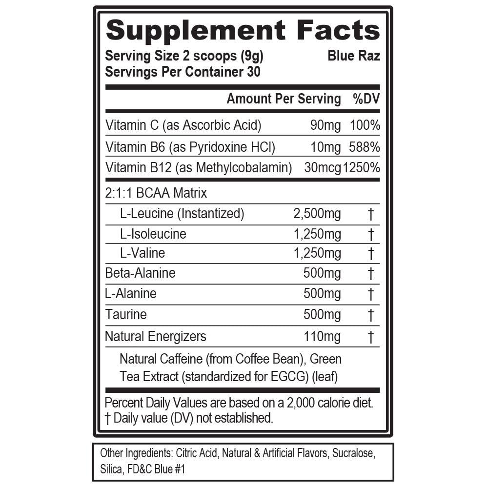 EVL BCAAs Amino Acids Powder - BCAA Energy Pre Workout Powder for Muscle Recovery Lean Growth and Endurance - Rehydrating Post Workout Recovery Drink with Natural Caffeine - Pink Lemonade Nirvana Guru