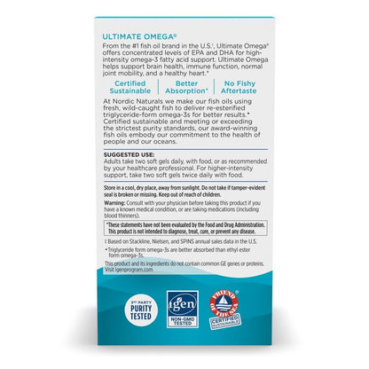 Nordic Naturals Ultimate Omega, Lemon Flavor - 90 Soft Gels - 1280 mg Omega-3 - High-Potency Omega-3 Fish Oil Supplement with EPA & DHA - Promotes Brain & Heart Health - Non-GMO - 45 Servings - Nirvana Guru