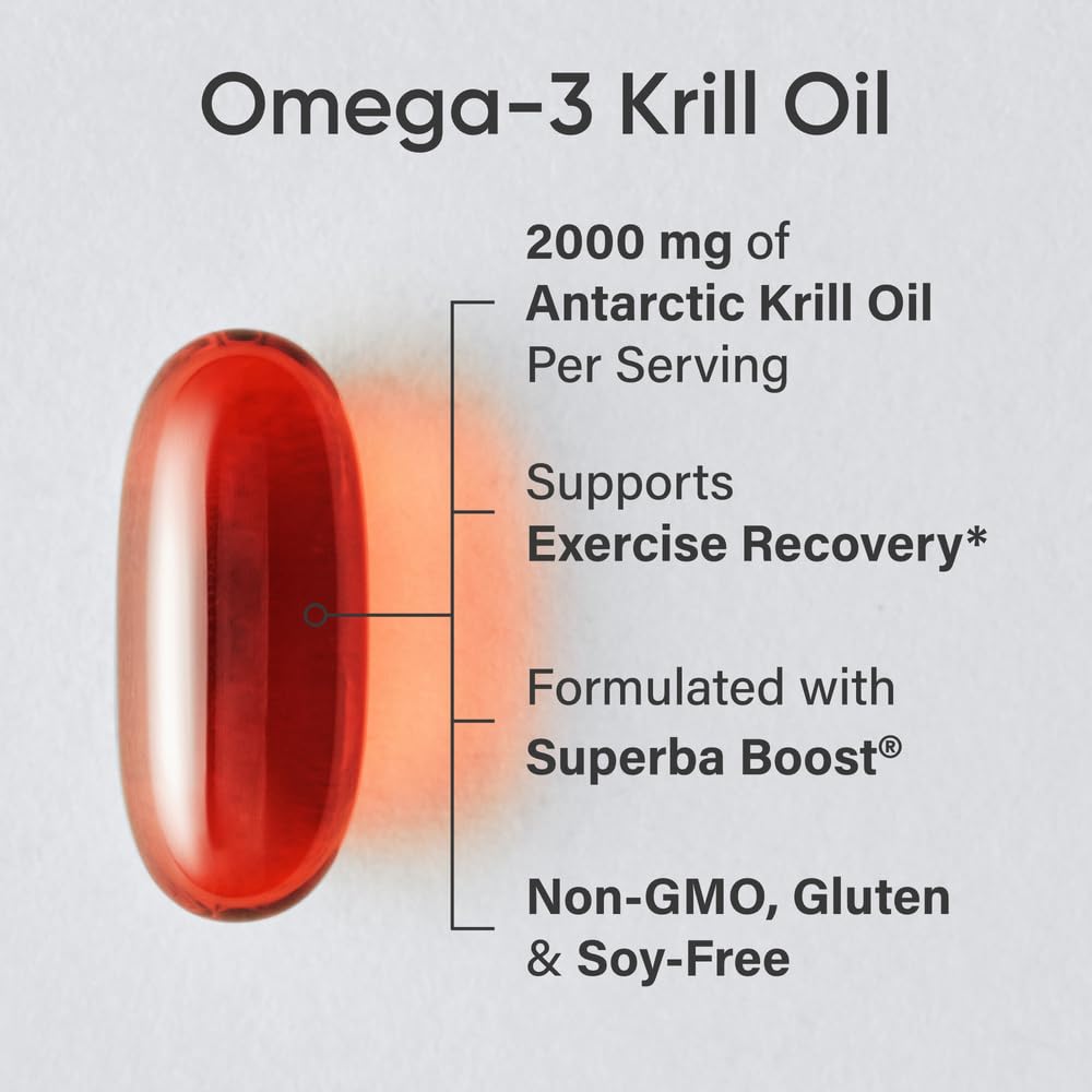 Sports Research® Omega-3 Krill Oil 500mg - Pure Antarctic Superba Krill with Phospholipids, Choline & Astaxanthin - MSC Certified Sustainable, Non-GMO & Gluten Free - 120 Mini-Gels - Nirvana Guru