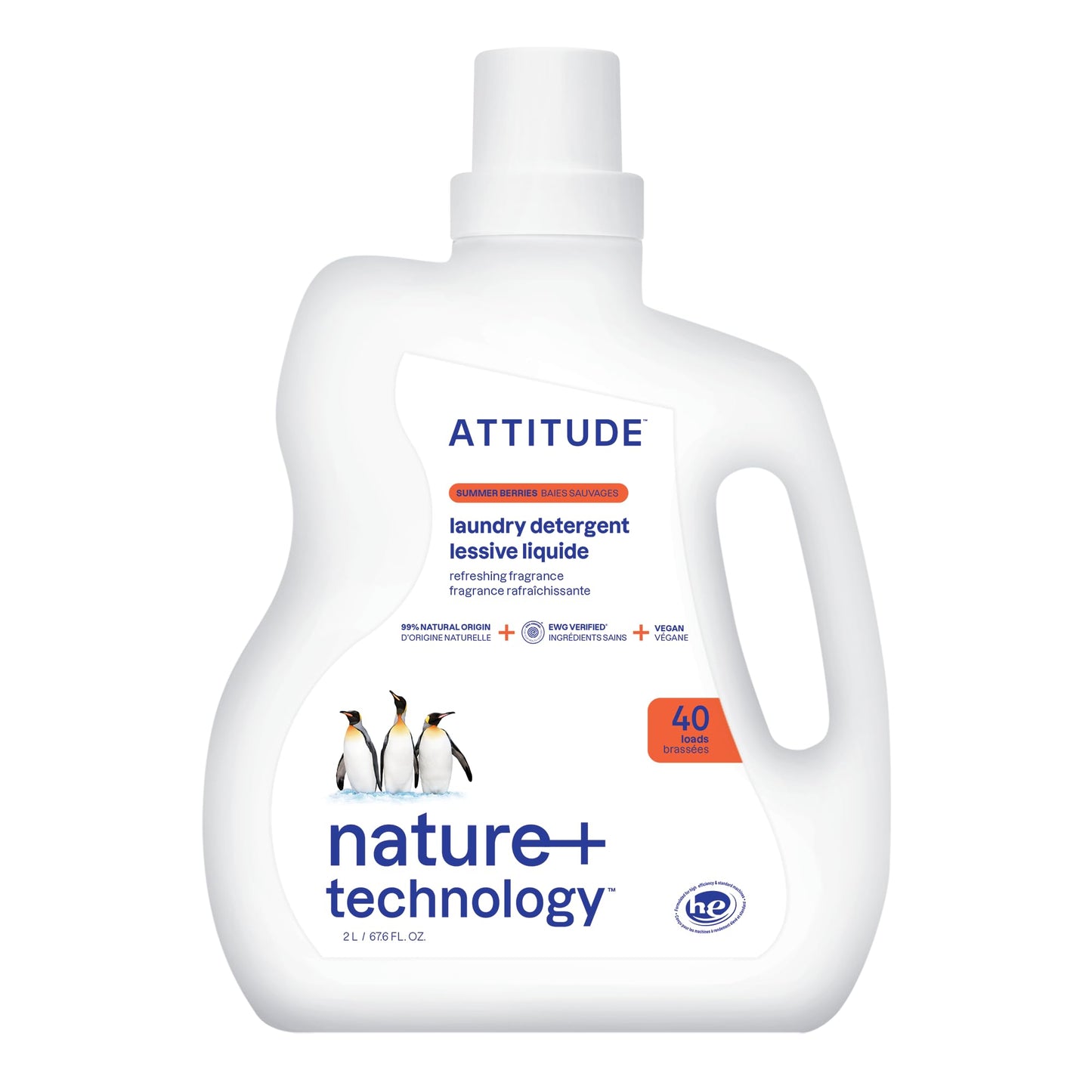 ATTITUDE Liquid Laundry Detergent, EWG Verified, HE Compatible, Plant-Based & Vegan, Natural Laundry Soap, Mountain Fresh Scent, 40 Loads, 67.6 Fl Oz Nirvana Guru
