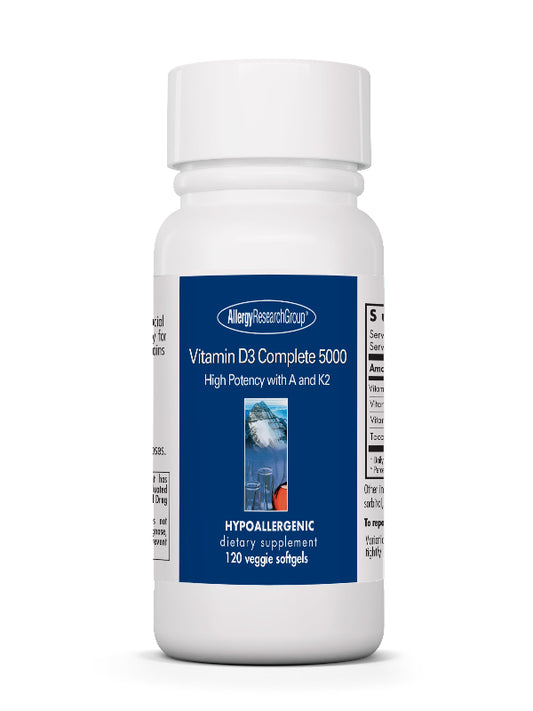 Allergy Research Group Vitamin D3 Complete 5000 IU - Vitamin D3 and K2 Supplement, Daily Balance, with Vitamin A, DeltaGold Tocotrienols, High Potency, Veggie Softgels - 60 Count Nirvana Guru