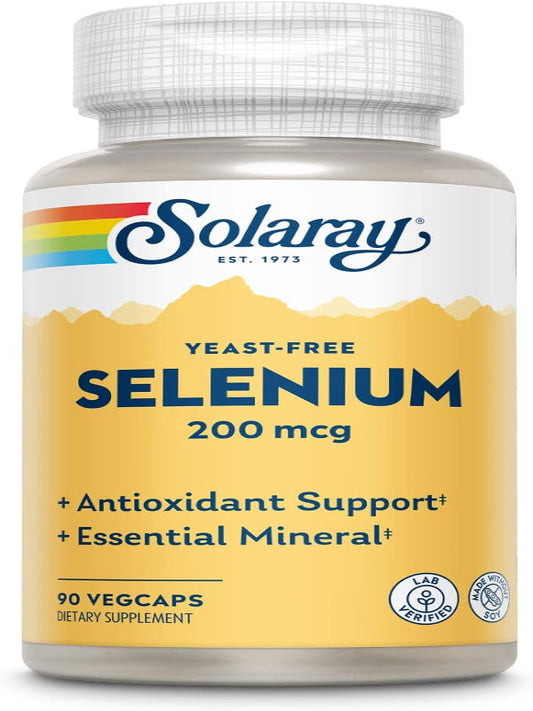Solaray Yeast Free Selenium 200mcg, Selenium Capsules for Healthy Thyroid Function & Immune Support, High Absorption Supplement, Vegan, 90 Servings, 90 VegCaps Nirvana Guru
