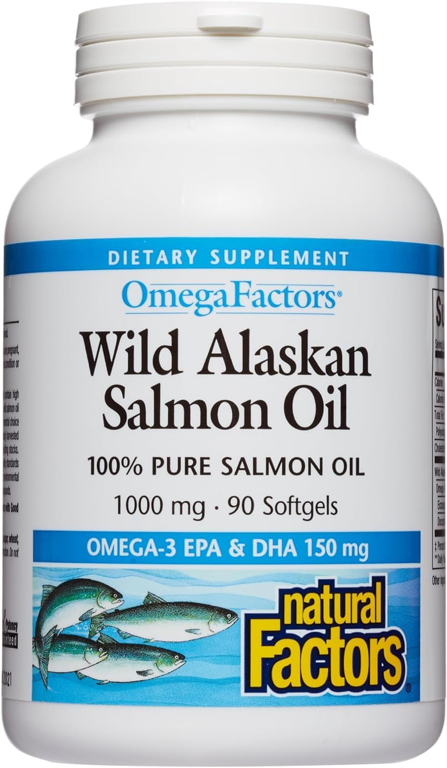 Omega Factors by Natural Factors, Wild Alaskan Salmon Oil, Supports Heart and Brain Health with Omega-3 DHA and EPA, 90 Softgels - Nirvana Guru