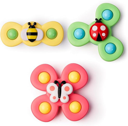 LiKee Strong Suction Cup Fidget Rotating Sensory Bath Toys for Baby, Airplane Car Travel Table & Window Toys for Toddler Boys and Girls, 6+ Months nirvanaguru