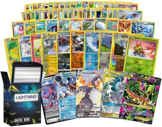 50 Pokemon Cards Plus 1 Ultra Rare Legendary Pokemon Card | Bundle with LCC Deck Box nirvanaguru