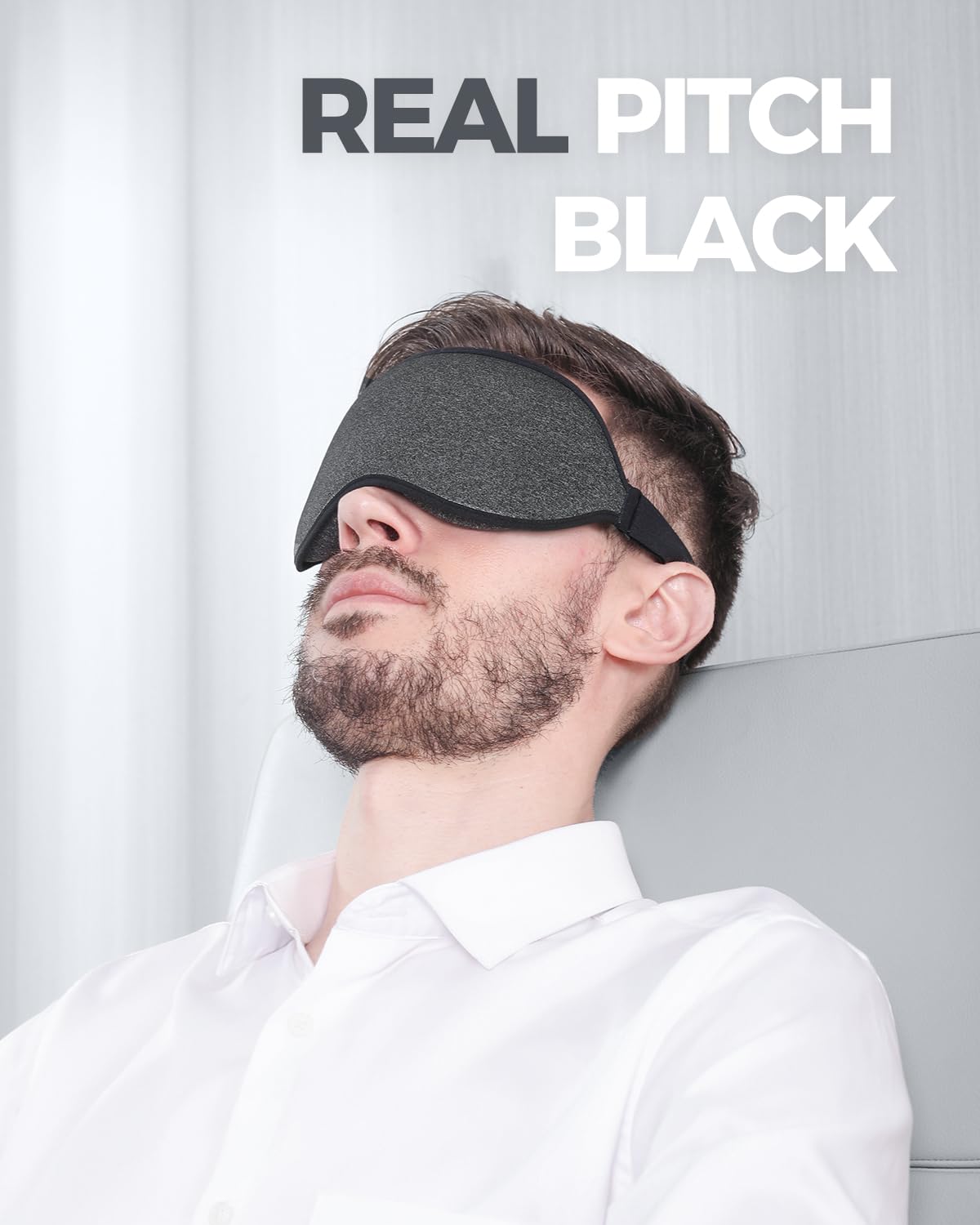 MZOO Sleep Eye Mask for Side Sleeper Men Women, Zero Eye Pressure 3D Sleeping Mask, Light Blocking Patented Design Night Blindfold, Soft Eye Shade Cover for Travel, Black