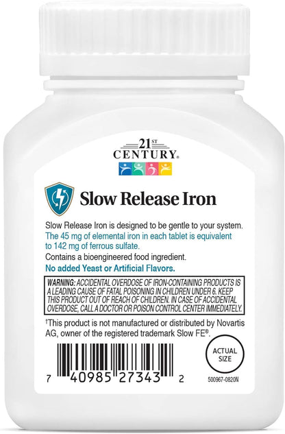21st Century Slow Release Iron Tablets, 60 Count Nirvana Guru