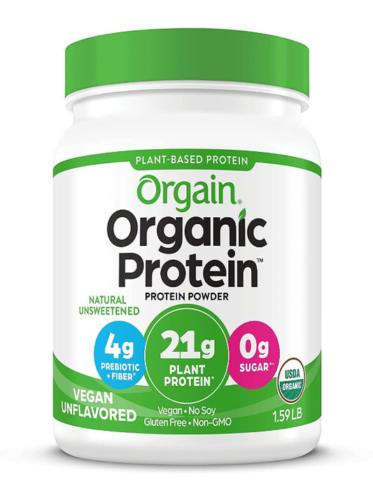 Orgain Organic Vegan Protein Powder, Vanilla Bean - 21g Plant Protein, 4g Prebiotic Fiber, No Lactose Ingredients, No Added Sugar, Non-GMO, For Shakes & Smoothies, 2.03 lb (Packaging May Vary)