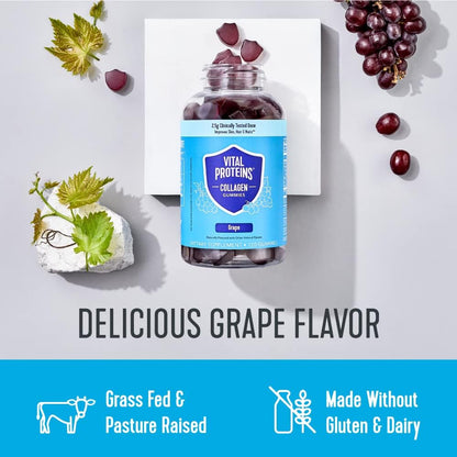 Vital Proteins Collagen Gummies, 2.5g of Clinically-Tested Collagen for Hair, Skin, Nails & Wrinkles, 120 ct, 30-Day Supply, Grape Flavor - Nirvana Guru