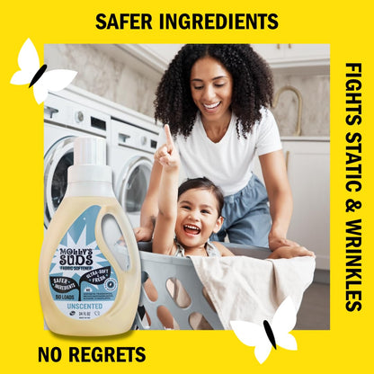 Molly’s Suds Fabric Softener Liquid for Sensitive Skin | Vinegar-Powered, Infused with Essential Oils | Fights Static, Reduces Wrinkles, Deodorizes | Peppermint, 50 Loads Nirvana Guru