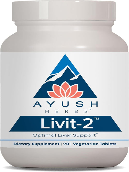 Ayush Herbs Livit-2 - Liver Care, Liver Support Supplement for Women & Men with Andrographis & Picrorhiza, Liver Pills Made with Organic Ingredients - 90 Vegetarian Tablets (1 Count) Nirvana Guru