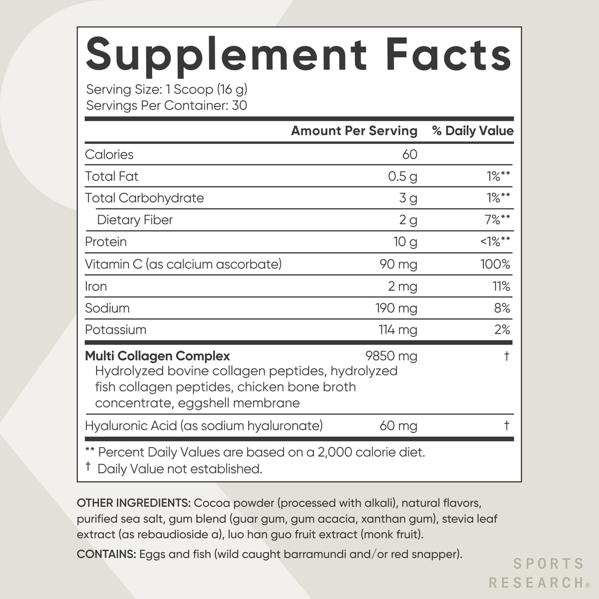 Sports Research Multi Collagen Protein Powder (Type I, II, III, V, X) with Hyaluronic Acid + Vitamin C | 5 Types of Food Based Collagen, 30 Servings (Unflavored) - Nirvana Guru