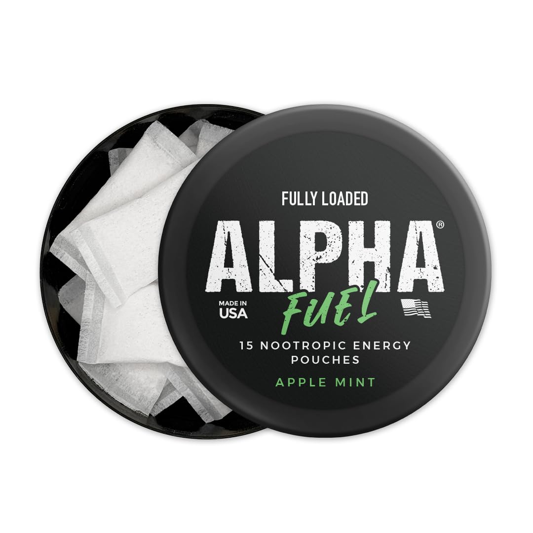 Fully Loaded Alpha Fuel Nootropic Pouches (Wintergreen Fuel) - Nootropic Energy Pouches with Caffeine, Alpha GPC, Tyrosine, Taurine, Guarana and More