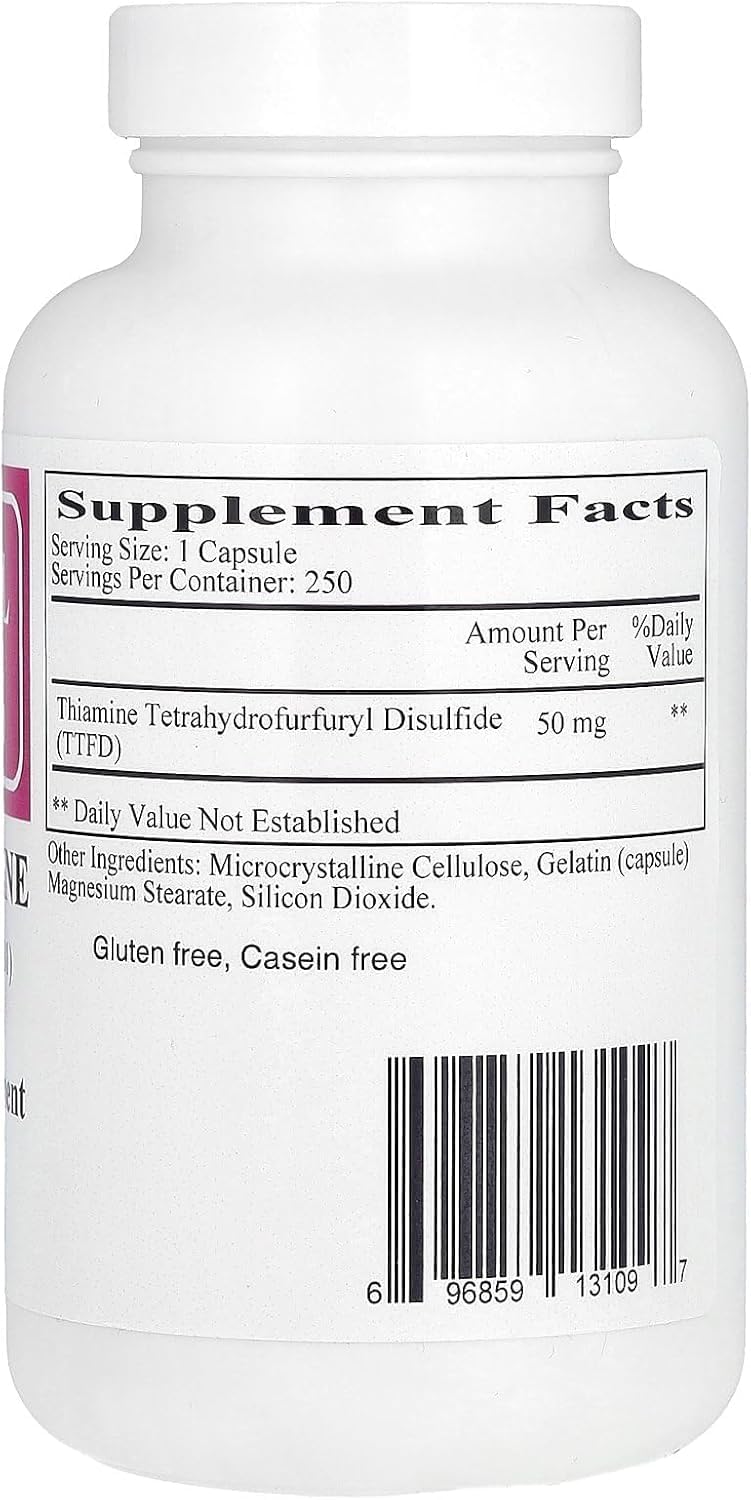 Ecological Formulas Allithiamine Vitamin B1 Capsule, 50 mg, 250 Count - Nirvana Guru