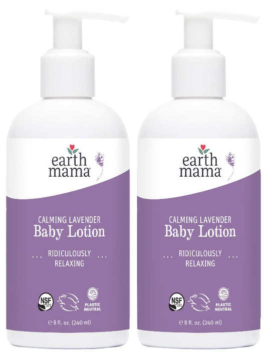Earth Mama Calming Lavender Baby Lotion for Dry Skin, Calendula Cream for Newborn Skin Care, Organic Moisturizer for Children with Aloe Juice, Rooibos, & Shea Butter, Lavender Lotion, 8 Fl Oz Nirvana Guru