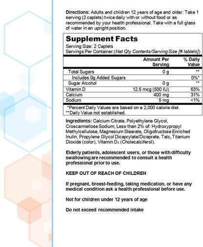 Citracal Petites, 400 mg Calcium Citrate, Easily Absorbed and Highly Soluble with 12.5 mcg (500 IU) Vitamin D3, Bone Health Support for Ages 12+, Smaller and Easier to Swallow Caplets, 375 Count Nirvana Guru