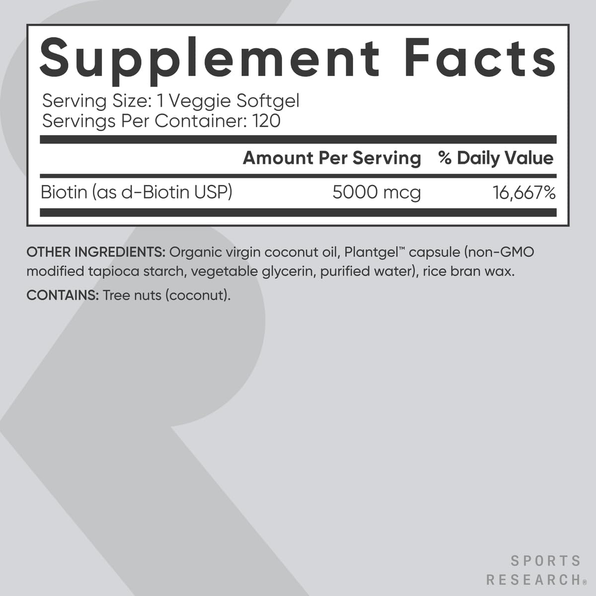 Sports Research Extra Strength Vegan Biotin (Vitamin B) - Nirvana Guru