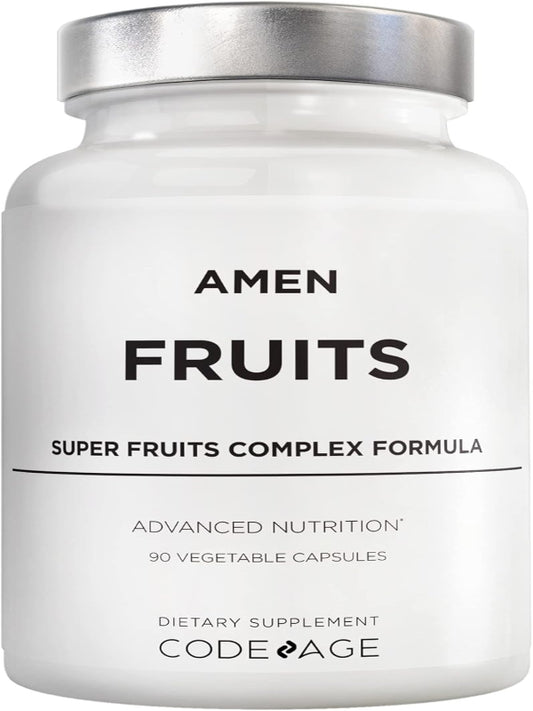 Amen Fruits, Daily Fruits Vitamins Supplements, Over 20 Whole Fruit Extracts - Raw Multivitamin, Berries, Antioxidant Polyphenols Superfood & Flavonoids - Non-GMO - 90 Capsules Nirvana Guru