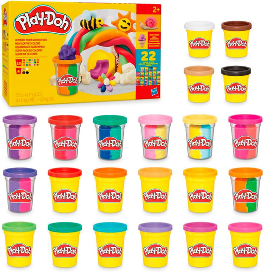 Play-Doh 22 Pack Ultimate Color Variety, Bulk Assorted Colors, 2 & 4 Ounce Modeling Compound Cans, Kids Arts & Crafts, Preschool Toys, Back to School Supplies, Ages 2+ Nirvana Guru
