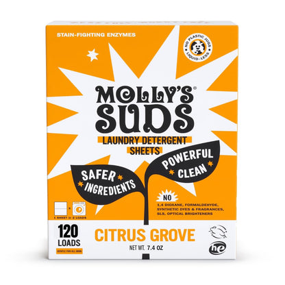 Molly’s Suds Laundry Detergent Sheets | Gentle on Sensitive Skin, Powerful Bio-Based Enzymes, Stain-Fighting | Liquidless & Plastic-Free Packaging | 70 Loads (Unscented) Nirvana Guru