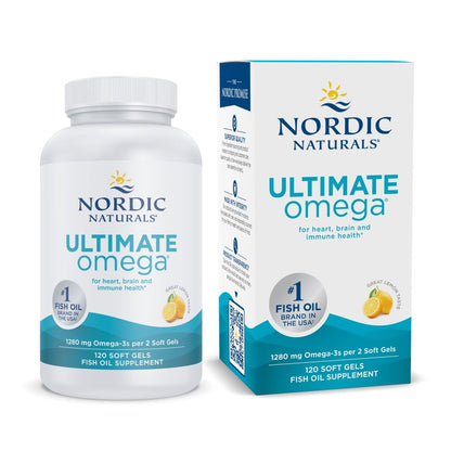 Nordic Naturals Ultimate Omega, Lemon Flavor - 90 Soft Gels - 1280 mg Omega-3 - High-Potency Omega-3 Fish Oil Supplement with EPA & DHA - Promotes Brain & Heart Health - Non-GMO - 45 Servings - Nirvana Guru