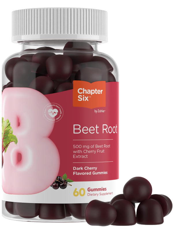 Zahler Beet Root Gummies with Cherry Fruit Extract - 500mg Beet Gummies for Adults - Dark Cherry Flavor - Supports Blood & Nitric Oxide Flow - Vegetarian Kosher Non GMO Beetroot Gummies - 60 Count - Nirvana Guru