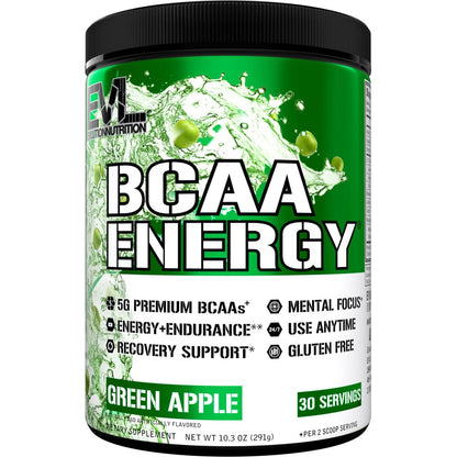 EVL BCAAs Amino Acids Powder - BCAA Energy Pre Workout Powder for Muscle Recovery Lean Growth and Endurance - Rehydrating Post Workout Recovery Drink with Natural Caffeine - Pink Lemonade Nirvana Guru