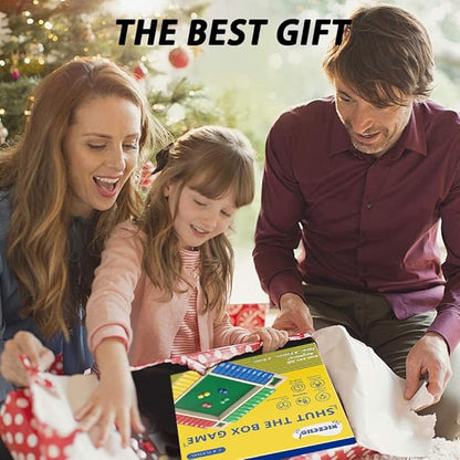 Nicecho Shut The Box Dice Game,2-4 Player Family Wooden Board Table Math Games for Adults and Kids, 8 Dices Classics Tabletop Version Games for Classroom,Home,Party or Pub nirvanaguru