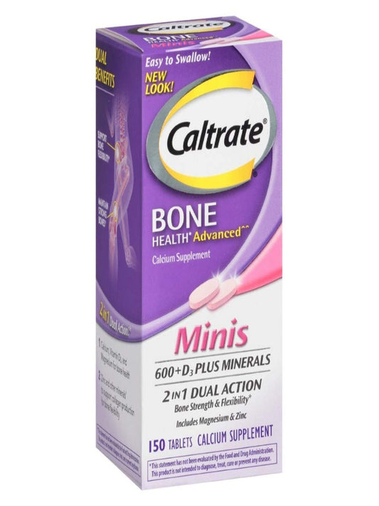 Caltrate Minis 600 Plus D3 Plus Minerals Calcium and Vitamin D Supplement Tablets, Bone Health and Mineral Supplement for Adults - 150 Count Nirvana Guru