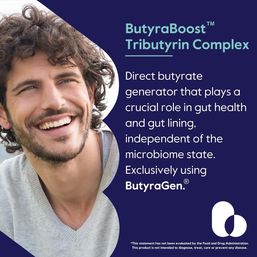 BESTVITE ButyraBoost 300mg Tributyrin Complex (60 Vegetarian Capsules) - No Stearates - Vegan - Non GMO - Gluten Free - Butyrate Gut Health Supplement Nirvana Guru