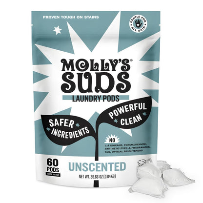 Molly's Suds Laundry Detergent Pods | Clean Detergent for Sensitive Skin | Ultra Concentrated and Stain Fighting | Peppermint - 120 Count (Value Pack) Nirvana Guru