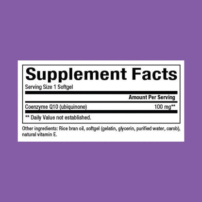 Natural Factors Coenzyme Q10 100 mg, Natural Coenzyme Q10 Supplement for Energy, Heart and Cognitive Support, 120 Softgels - Nirvana Guru